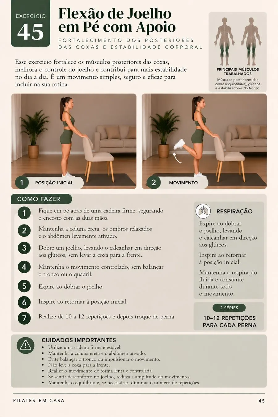 Página do guia: Flexão de Joelho em Pé